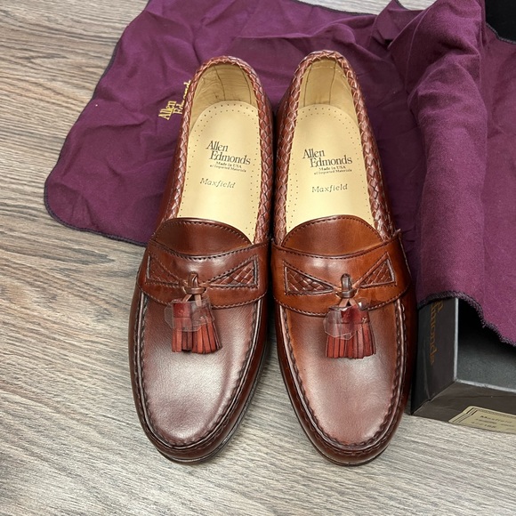 NEW Allen Edmonds Maxfield Chili Woven Tassel Loafers 9.5 3E main image 5